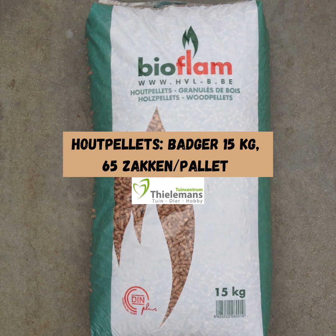 Afbeelding van Houtpellets: Bioflam 15 kg; 66 zakken/pallet